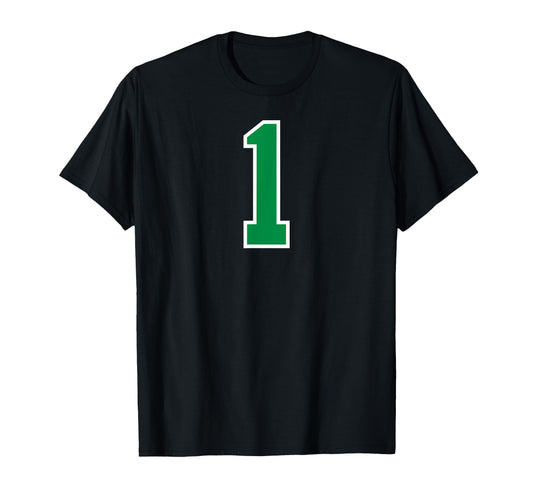 1 Sport Green Varsity Number T-Shirt - Minimalist Print for Adults - T-Shirt, Sweatshirt, Hoodie