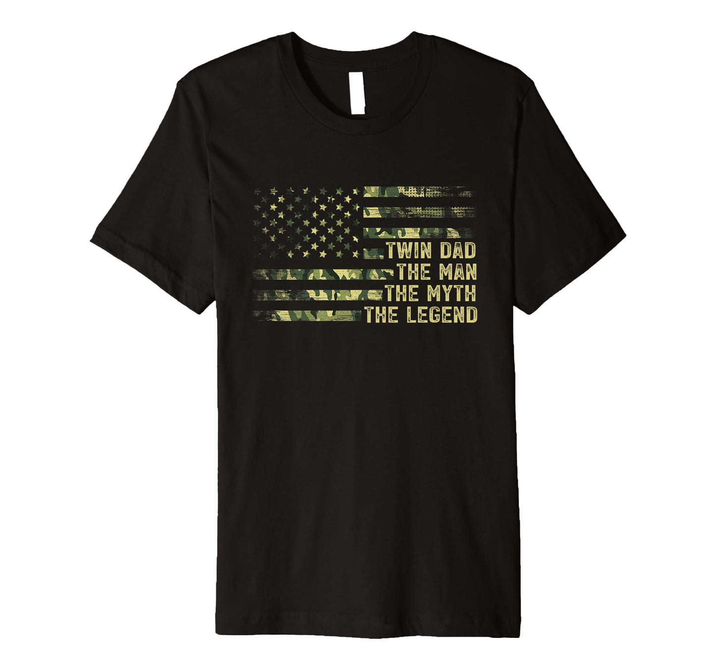 Twin Dad Camo Usa Flag Twin Dad Myth T-Shirt - Graphic Print Men Women - T-Shirt, Sweatshirt, Hoodie