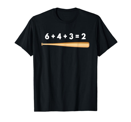 Baseball Math 6 4 3 2 Double Play T-Shirt - Unique Graphic for Adults - T-Shirt, Sweatshirt, Hoodie