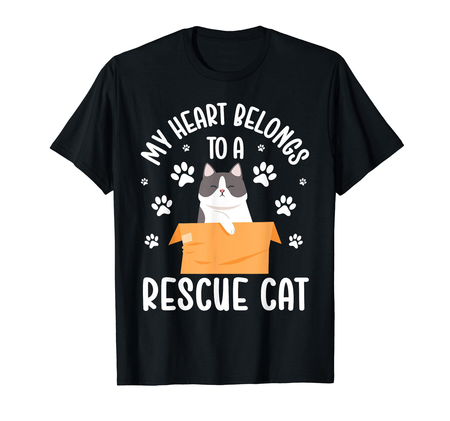 Best Rescue Cat Art Animal Rescuer T-Shirt - Minimalist Print Men Women - T-Shirt, Sweatshirt, Hoodie