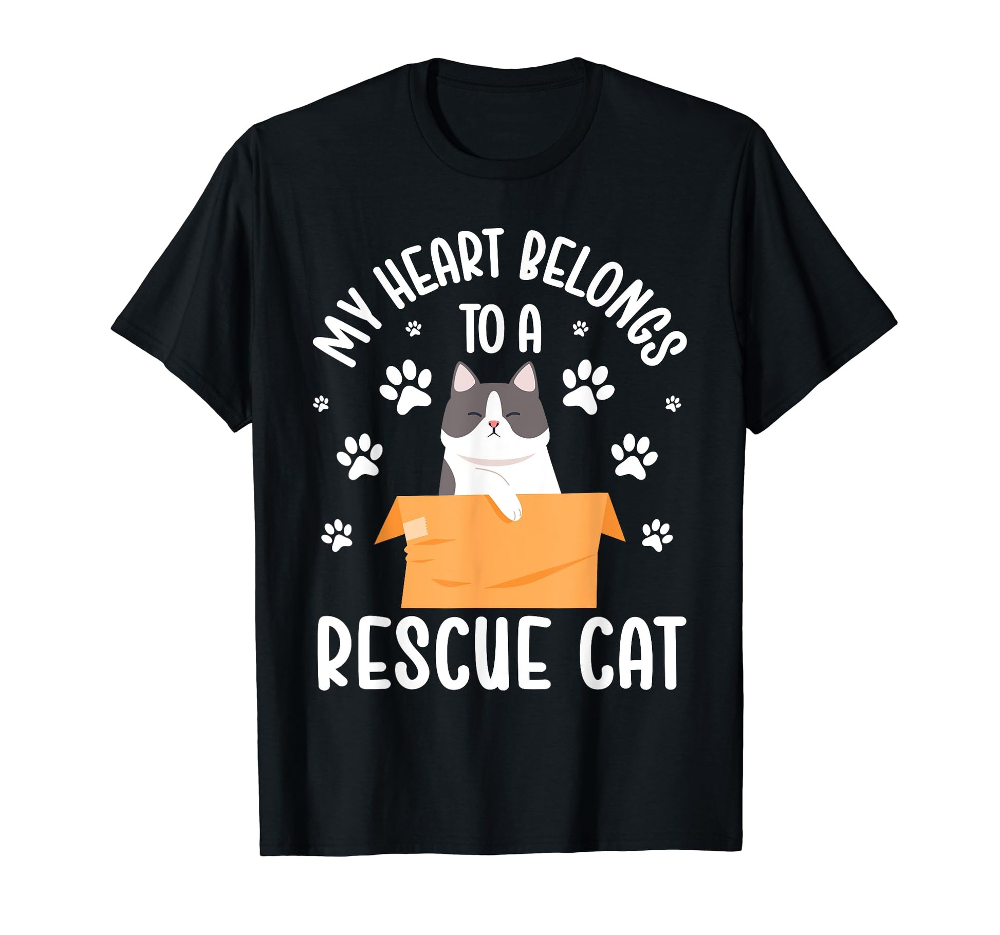 Best Rescue Cat Art Animal Rescuer T-Shirt - Minimalist Print Men Women - T-Shirt, Sweatshirt, Hoodie