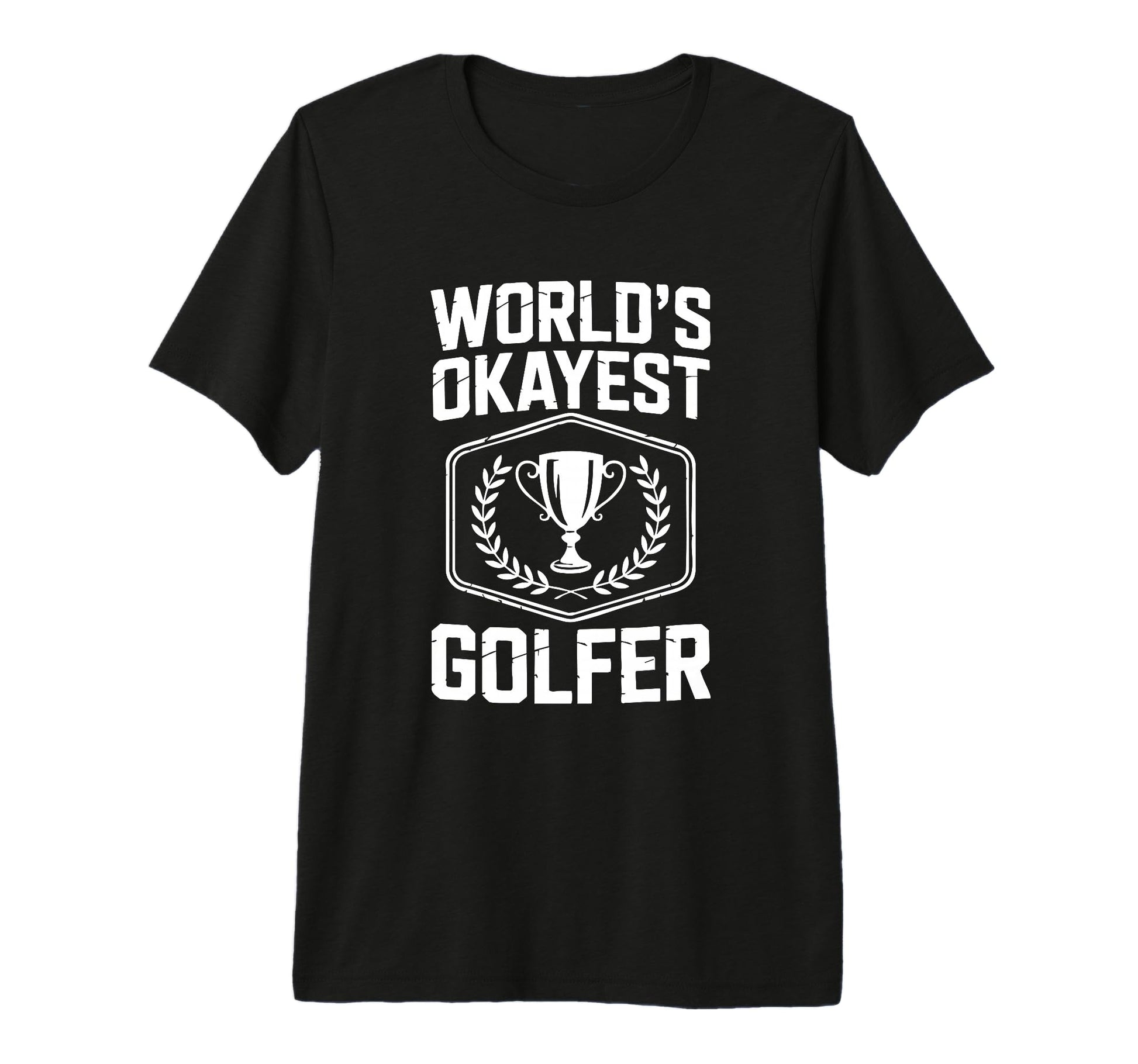 Worlds Okayest Golfer Badge Trophy T-Shirt - Aesthetic Graphic for Adults - T-Shirt, Sweatshirt, Hoodie