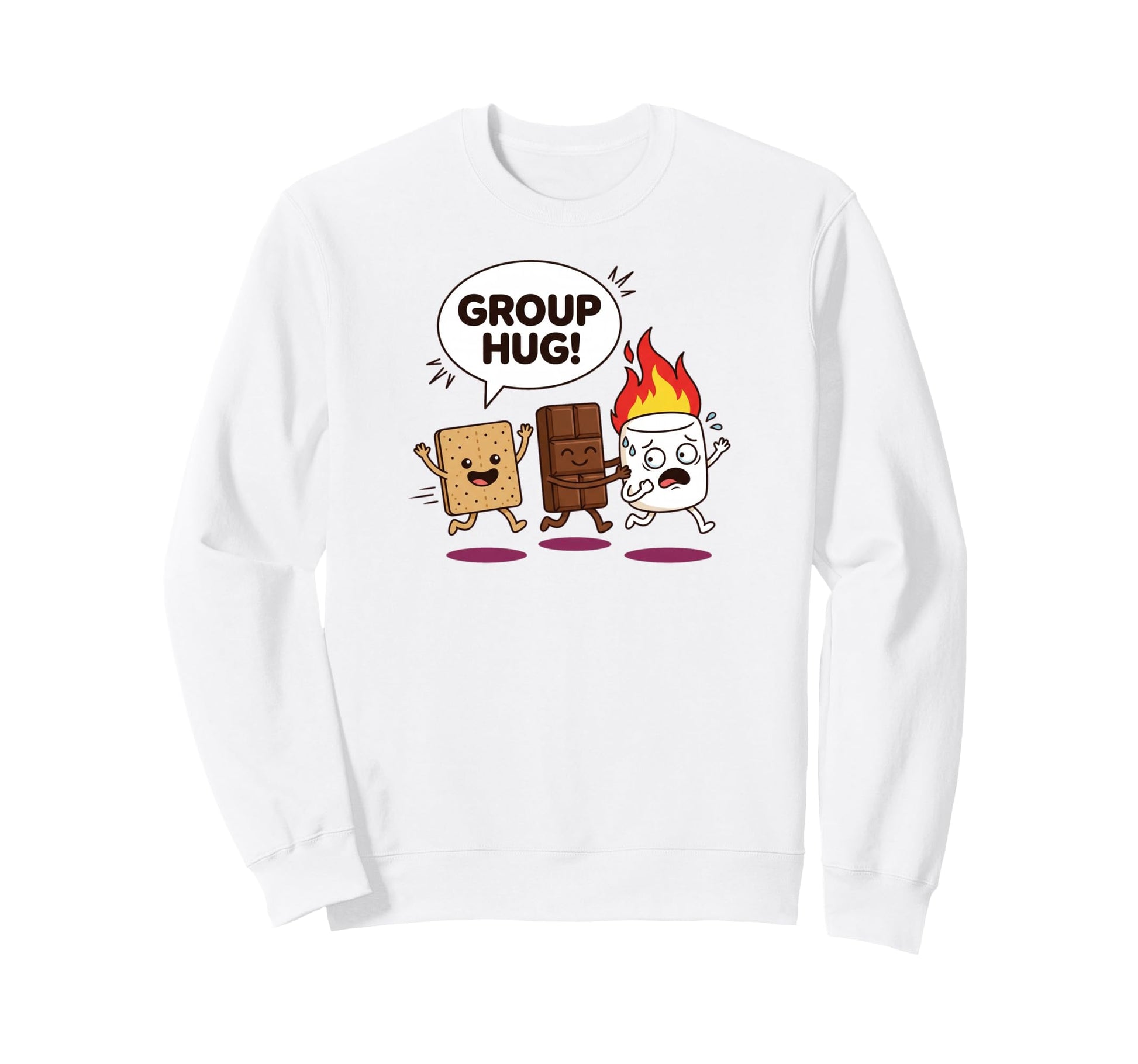 Group Hug Smores Marshmallow Sweatshirt - Trendy Graphic for Adults - T-Shirt, Sweatshirt, Hoodie