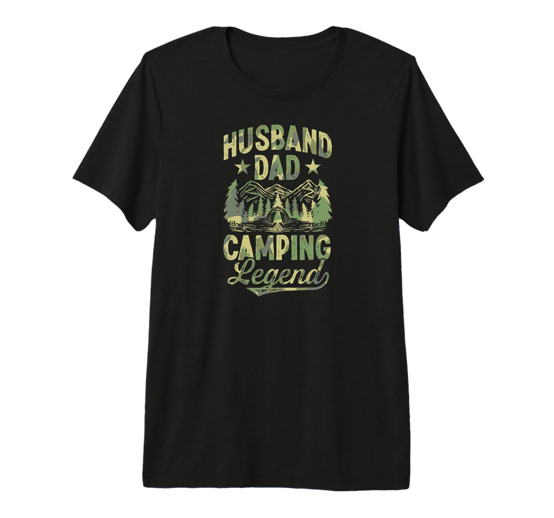 Husband Dad Camping Camo Fathers Day T-Shirt - Aesthetic Graphic Unisex - T-Shirt, Sweatshirt, Hoodie