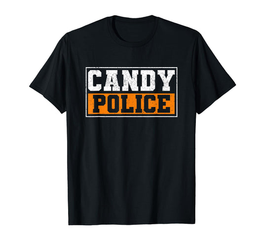 Candy Police Officer Funny Halloween T-Shirt - Custom Art Print Men Women - T-Shirt, Sweatshirt, Hoodie