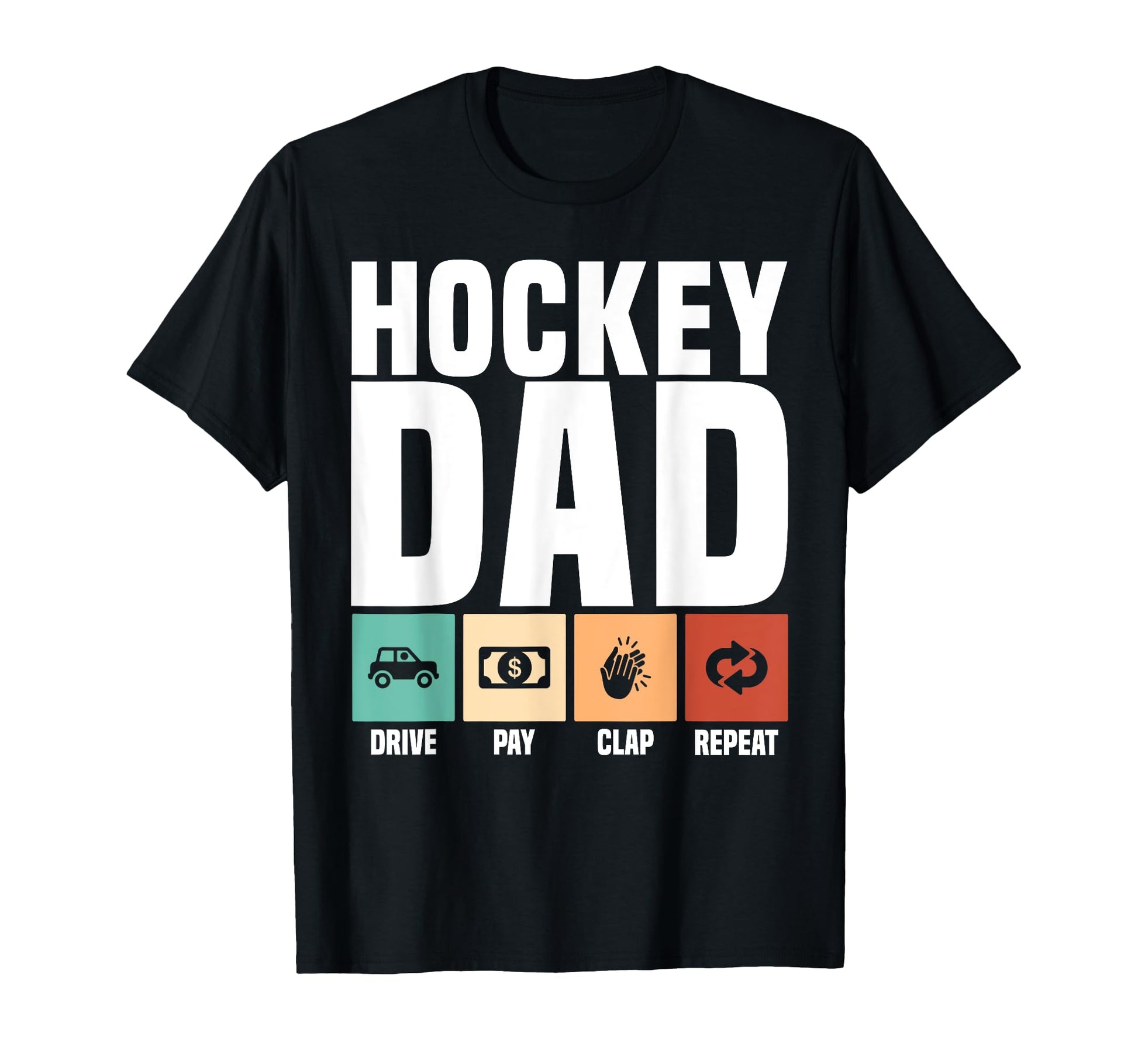 Funny Hockey Dad Proud Father Game T-Shirt - Minimalist Print Men Women - T-Shirt, Sweatshirt, Hoodie