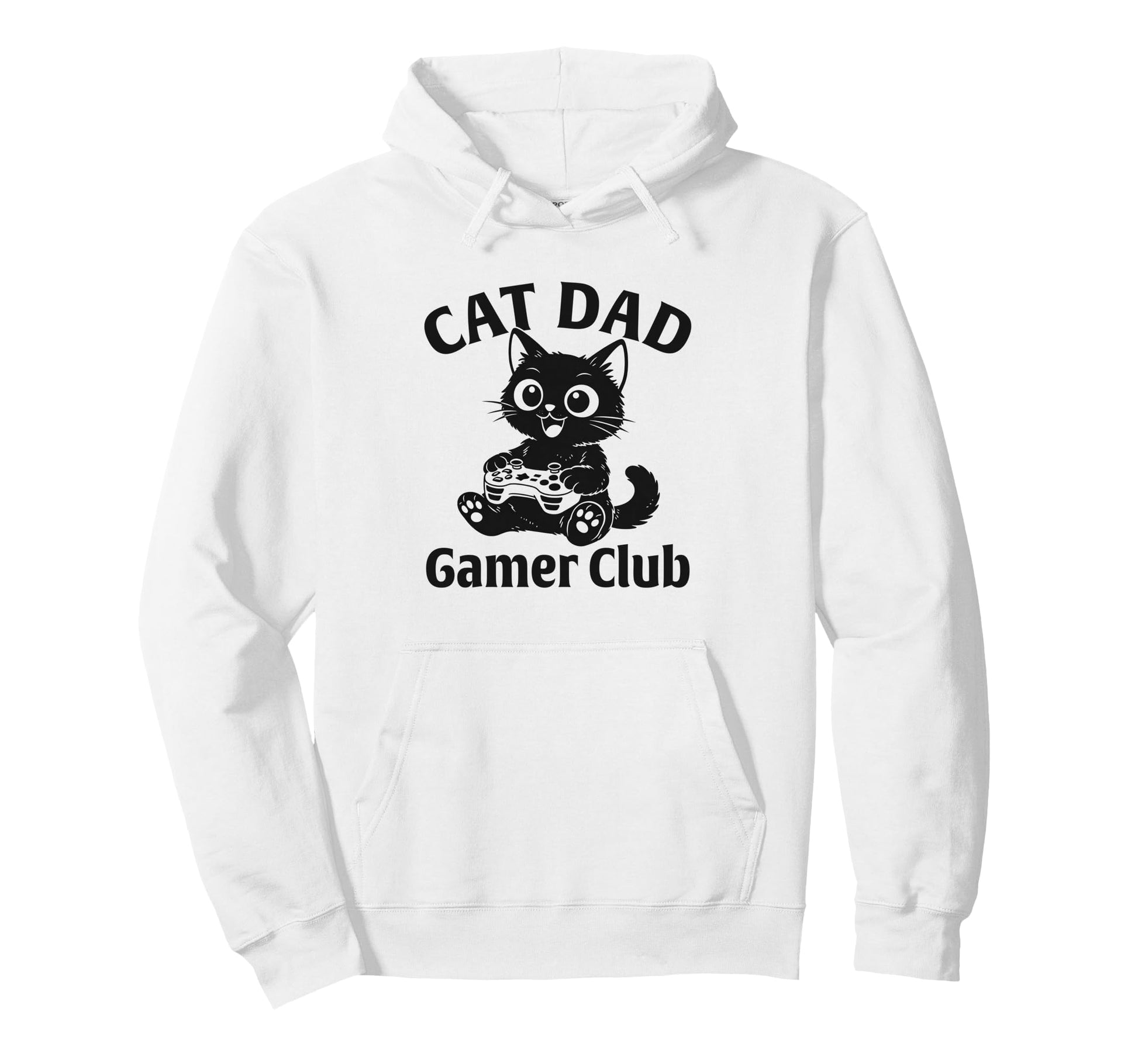 Cat Dad Gamer Club Gaming Husband Hoodie - Casual Everyday Wear Men Women - T-Shirt, Sweatshirt, Hoodie