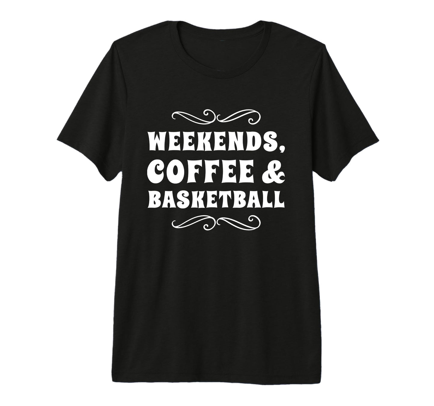 Weekends Coffee And Basketball Funny T-Shirt - Minimalist Print Men Women - T-Shirt, Sweatshirt, Hoodie
