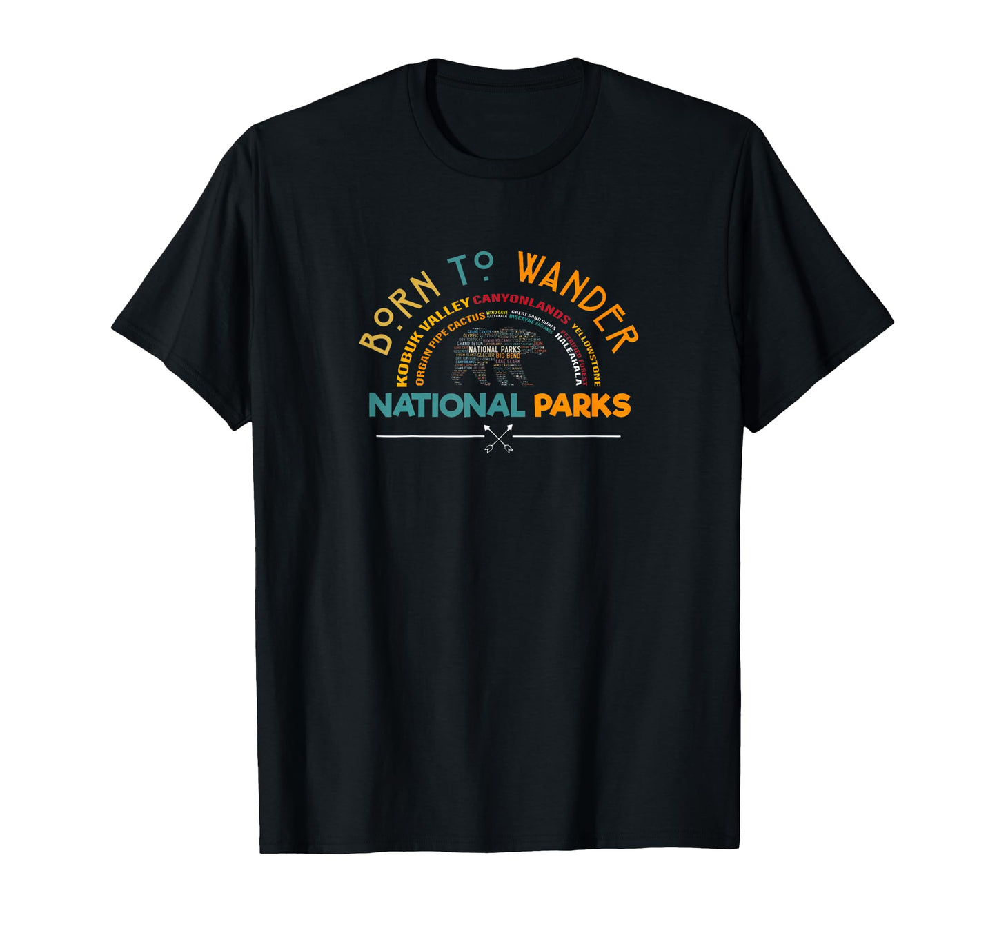 National Parks Bear Hiking Travel T-Shirt - Custom Art Print for Adults - T-Shirt, Sweatshirt, Hoodie