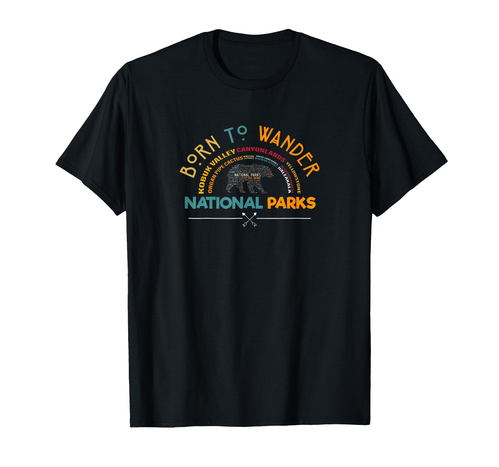 National Parks Bear Hiking Travel T-Shirt - Custom Art Print for Adults - T-Shirt, Sweatshirt, Hoodie
