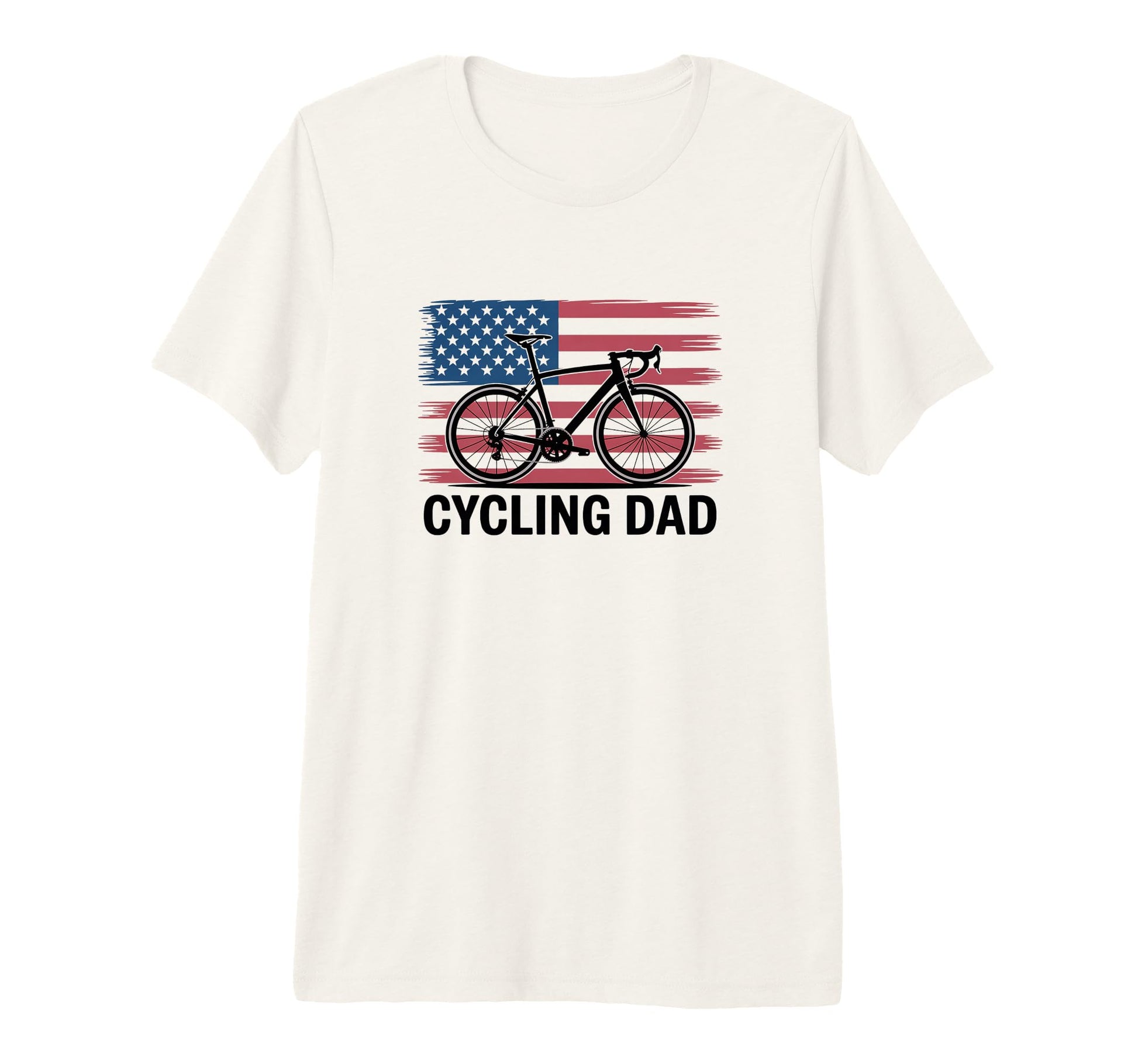 Cycling Dad American Flag Road Bike T-Shirt - Minimalist Print Unisex - T-Shirt, Sweatshirt, Hoodie