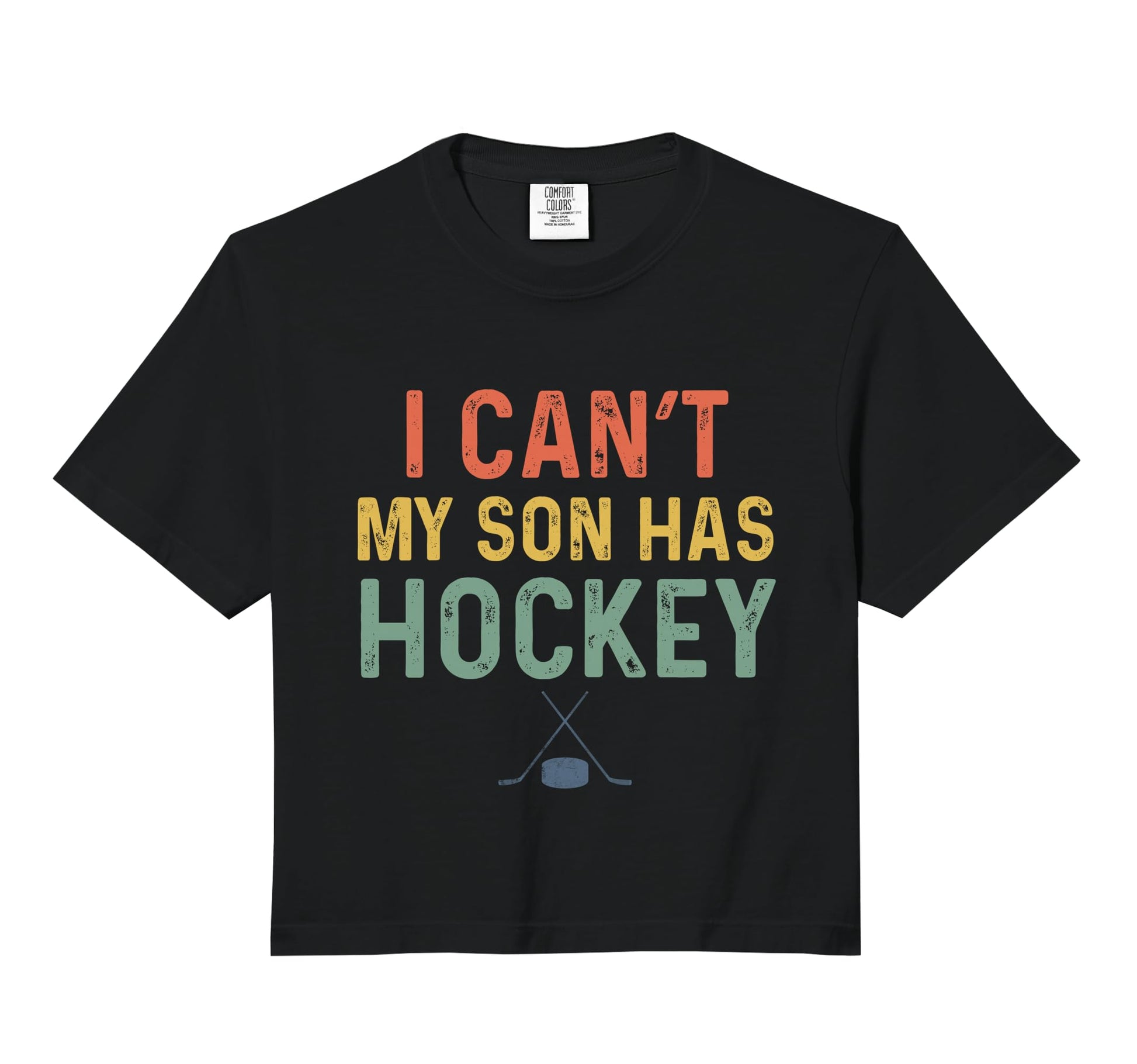 Hockey Mom I Cant My Son Has Hockey Dad T-Shirt - Minimalist Print Unisex - T-Shirt, Sweatshirt, Hoodie