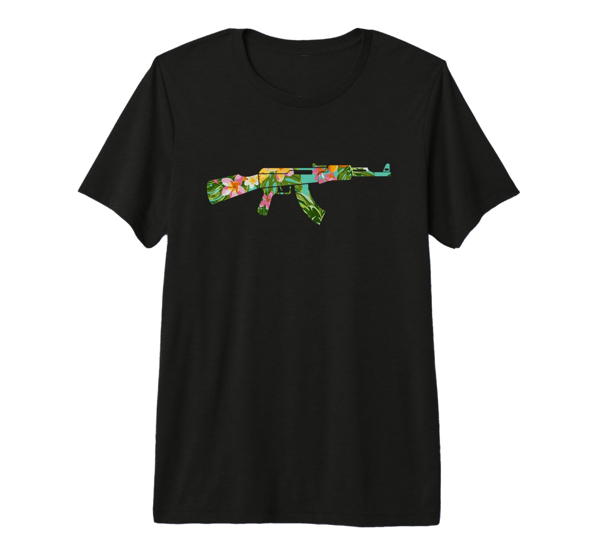 Tropical Gun Lover Firearm Beach T-Shirt - Unique Graphic Men Women - T-Shirt, Sweatshirt, Hoodie