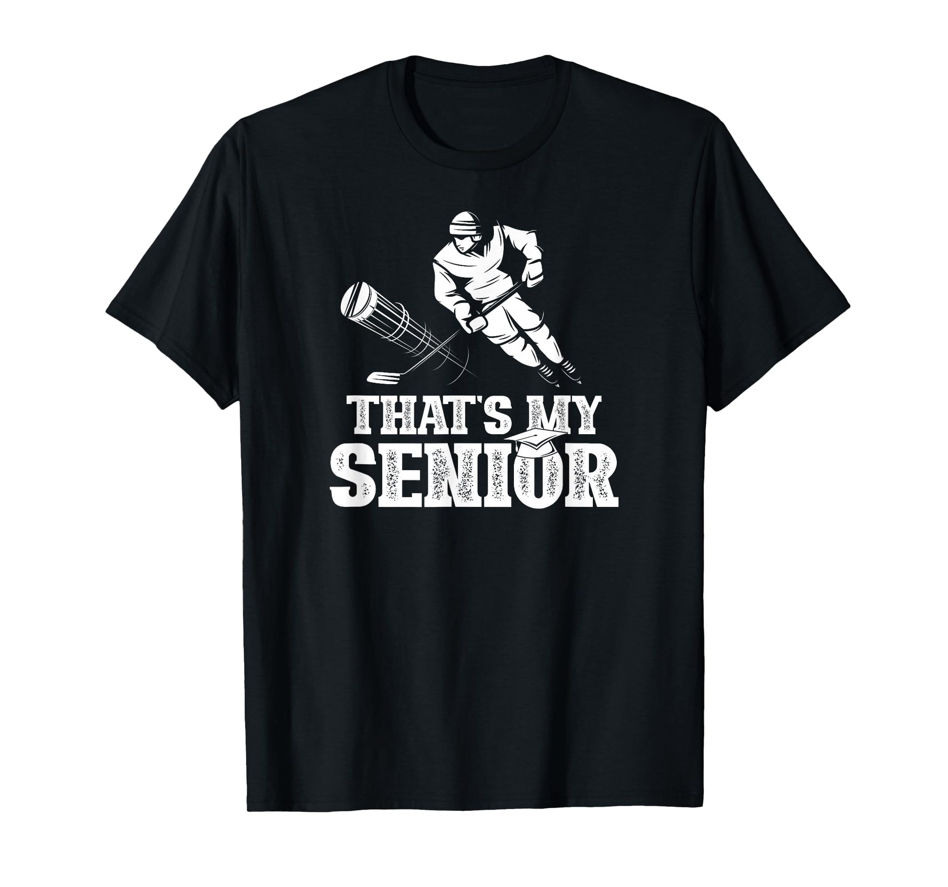 Proud Hockey Senior Dad Ice Hockey T-Shirt - Trendy Graphic for Adults - T-Shirt, Sweatshirt, Hoodie