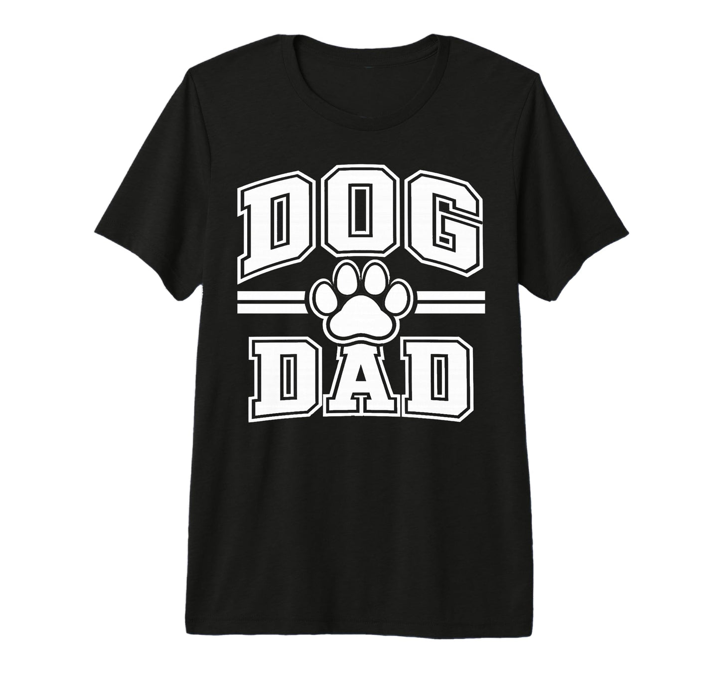 Dog Dad Varsity Paw Tri Blend T-Shirt - Custom Art Print for Adults - T-Shirt, Sweatshirt, Hoodie