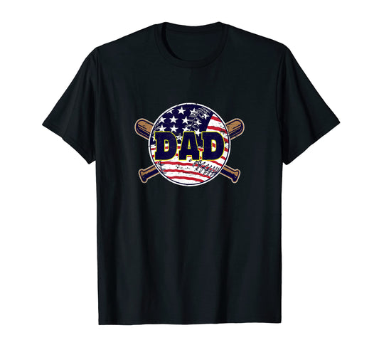 Baseball Dad Patriotic Us Flag T-Shirt - Aesthetic Graphic Men Women - T-Shirt, Sweatshirt, Hoodie