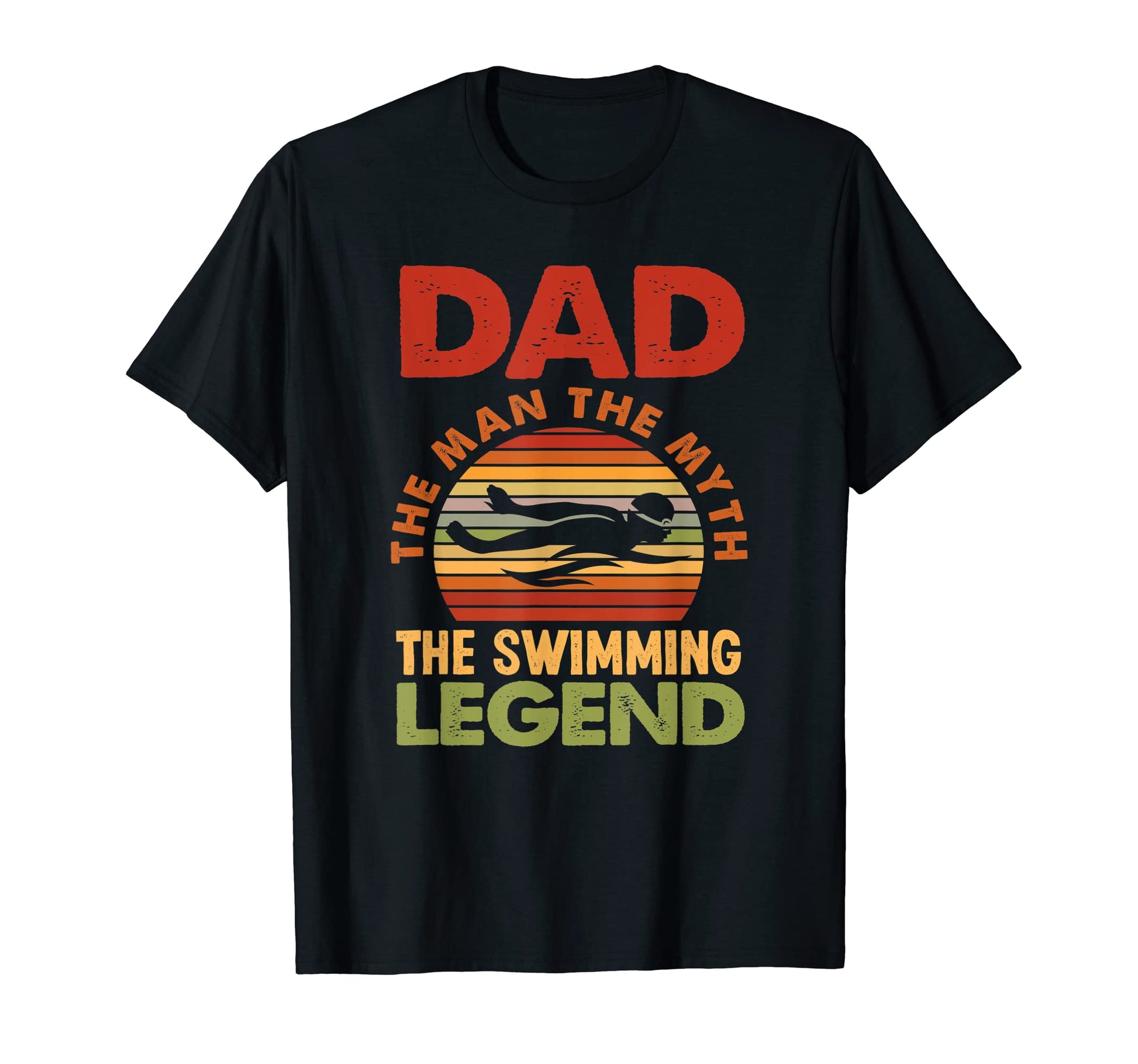 Mens Dad Myth Swimming Legend Swim T-Shirt - Fun Novelty Design Men Women - T-Shirt, Sweatshirt, Hoodie