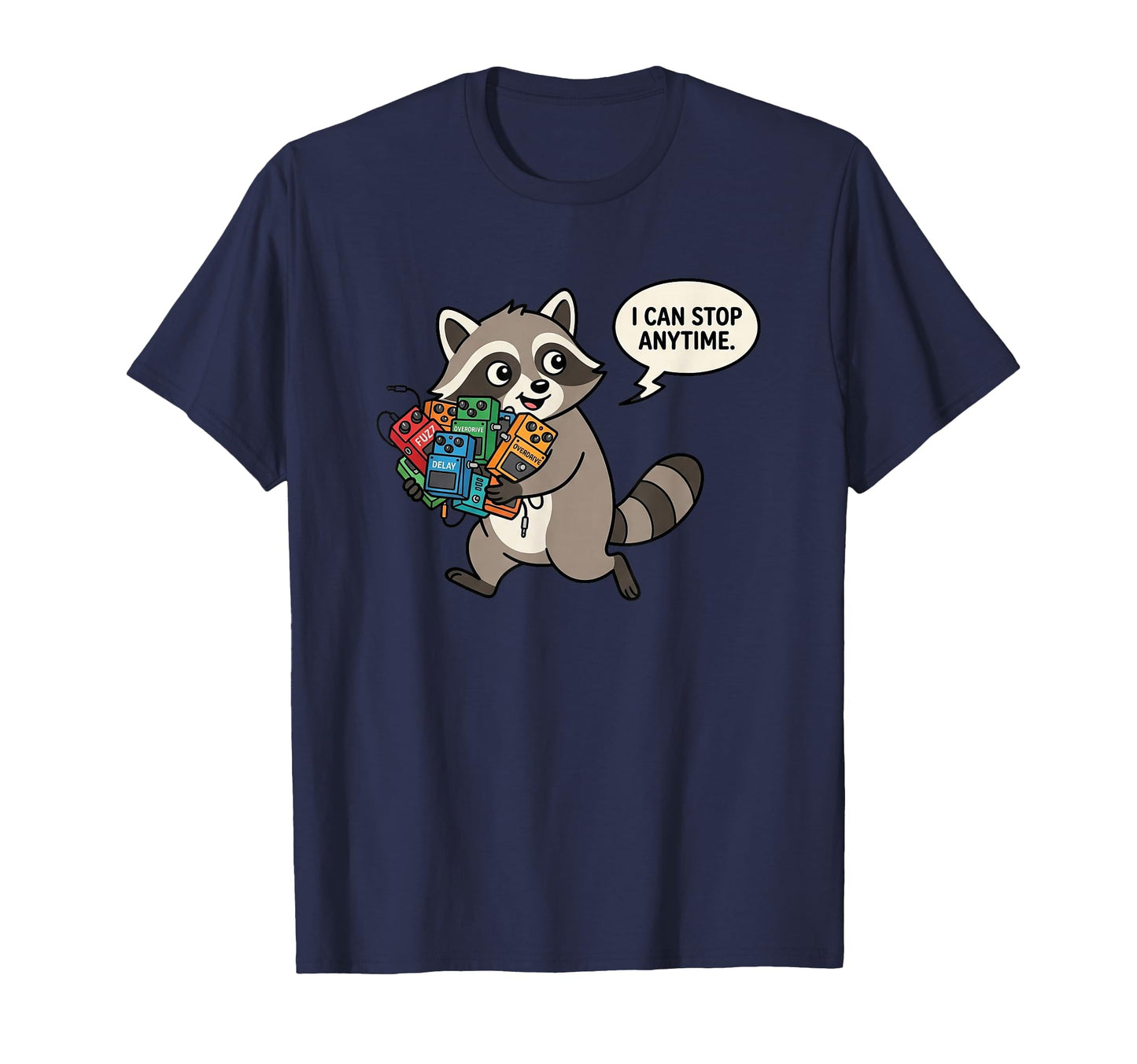 I Can Stop Anytime Funny Raccoon Guitar T-Shirt - Minimalist Print Unisex - T-Shirt, Sweatshirt, Hoodie