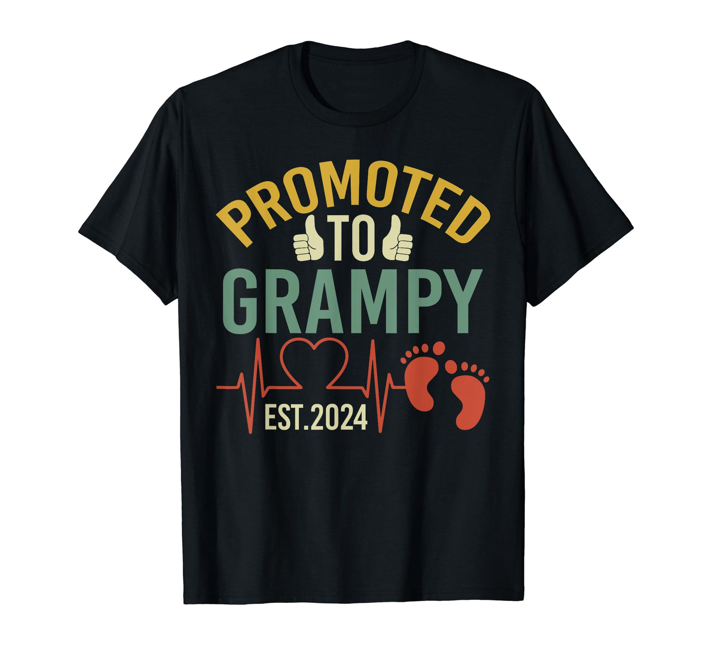 Promoted To Grampy Est 2024 First Time T-Shirt - Fun Novelty Design Unisex - T-Shirt, Sweatshirt, Hoodie