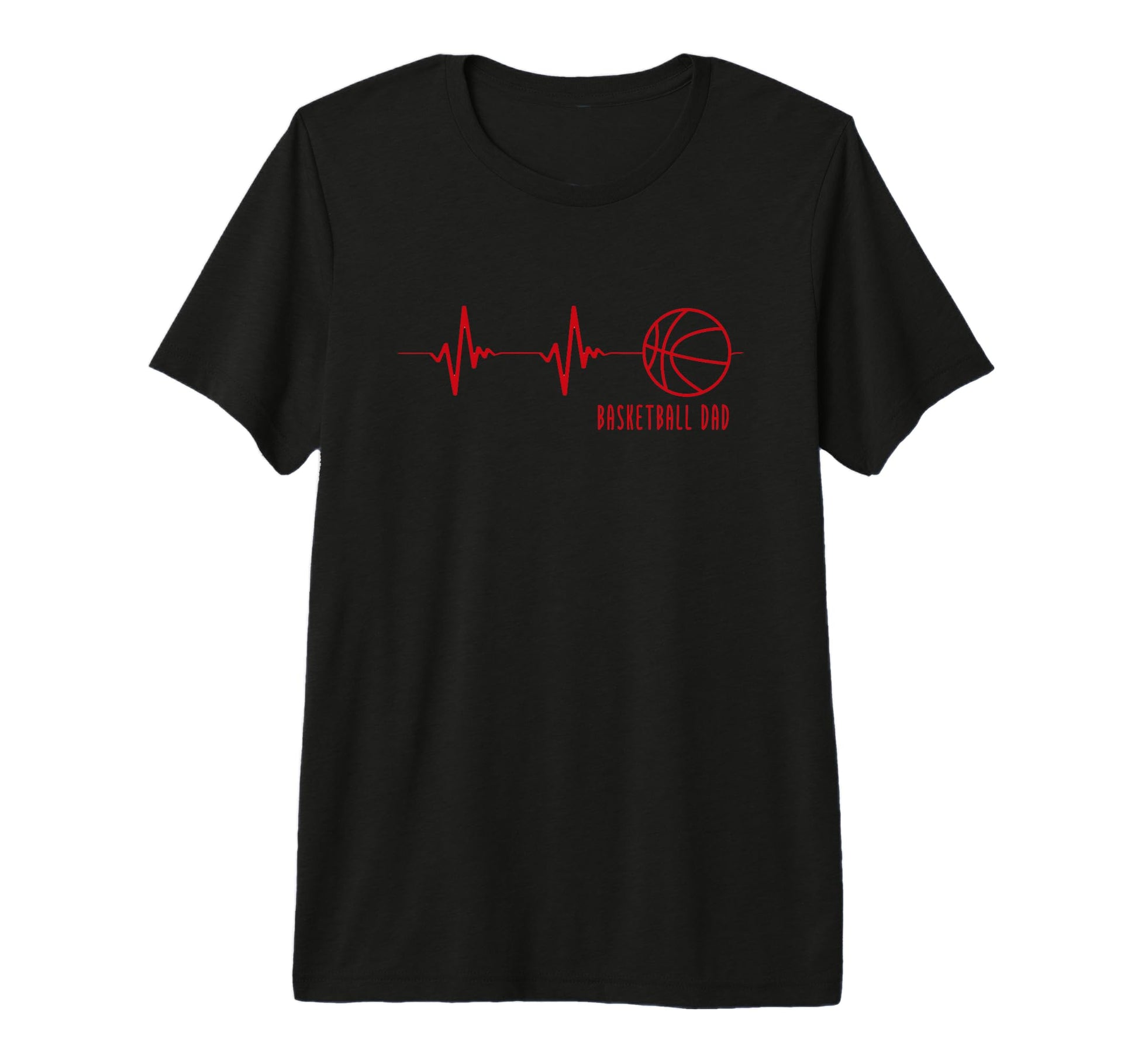 Basketball Dad Heartbeat Tri Blend T-Shirt - Novelty Apparel for Adults - T-Shirt, Sweatshirt, Hoodie