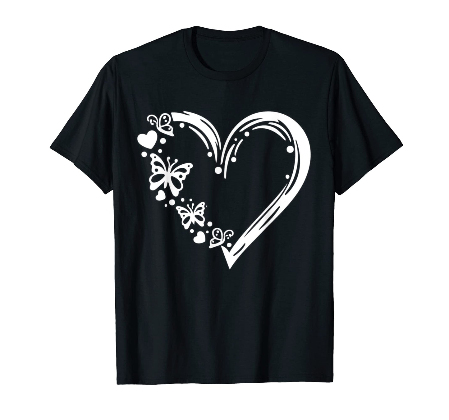 Heart Motif Heart Butterfly Hoodie - Casual Everyday Wear Unisex - T-Shirt, Sweatshirt, Hoodie