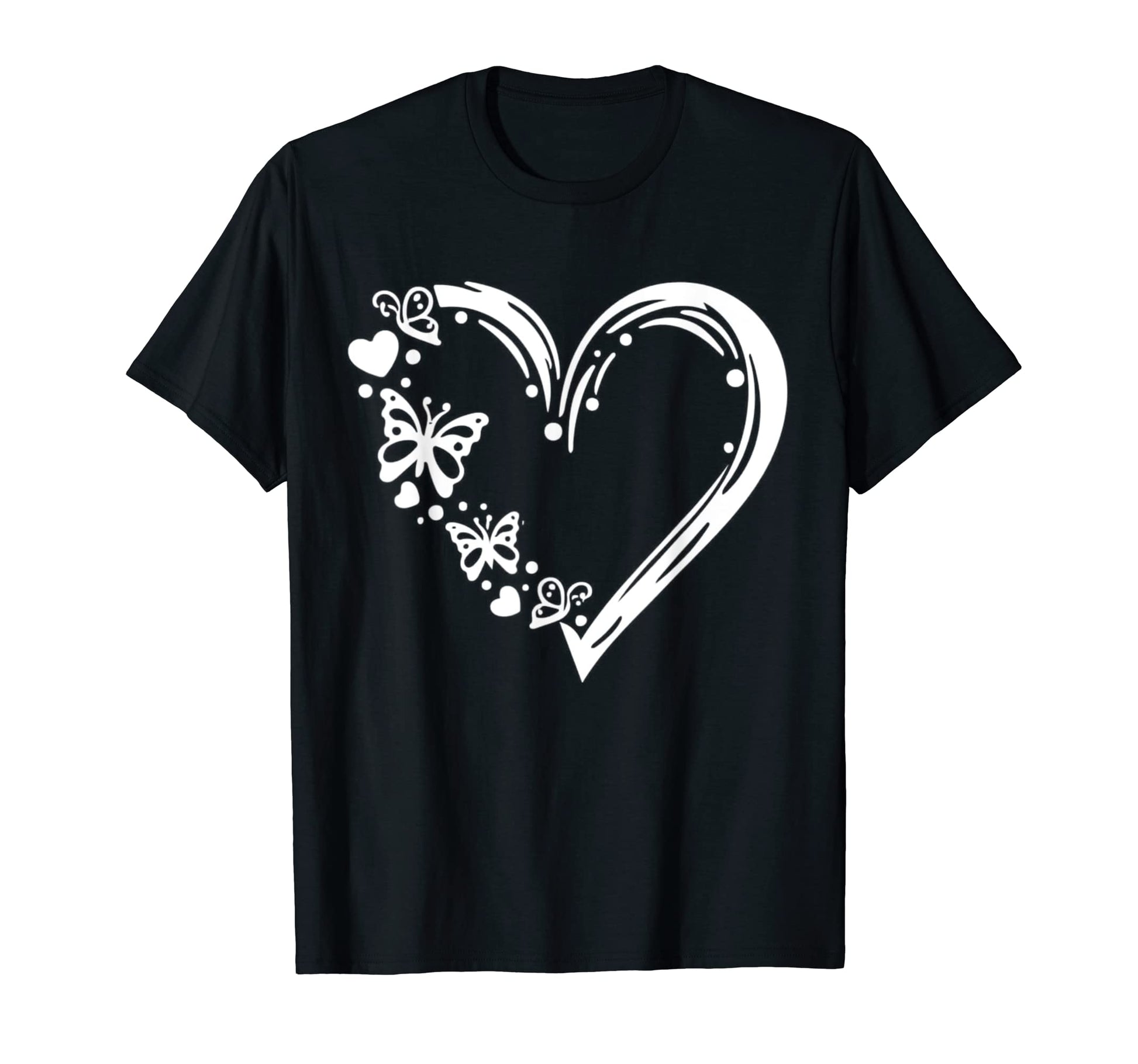 Heart Motif Heart Butterfly Hoodie - Casual Everyday Wear Unisex - T-Shirt, Sweatshirt, Hoodie