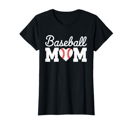 Baseball Mom Baseball Heart Mothers Day T-Shirt - Custom Art Print Unisex - T-Shirt, Sweatshirt, Hoodie