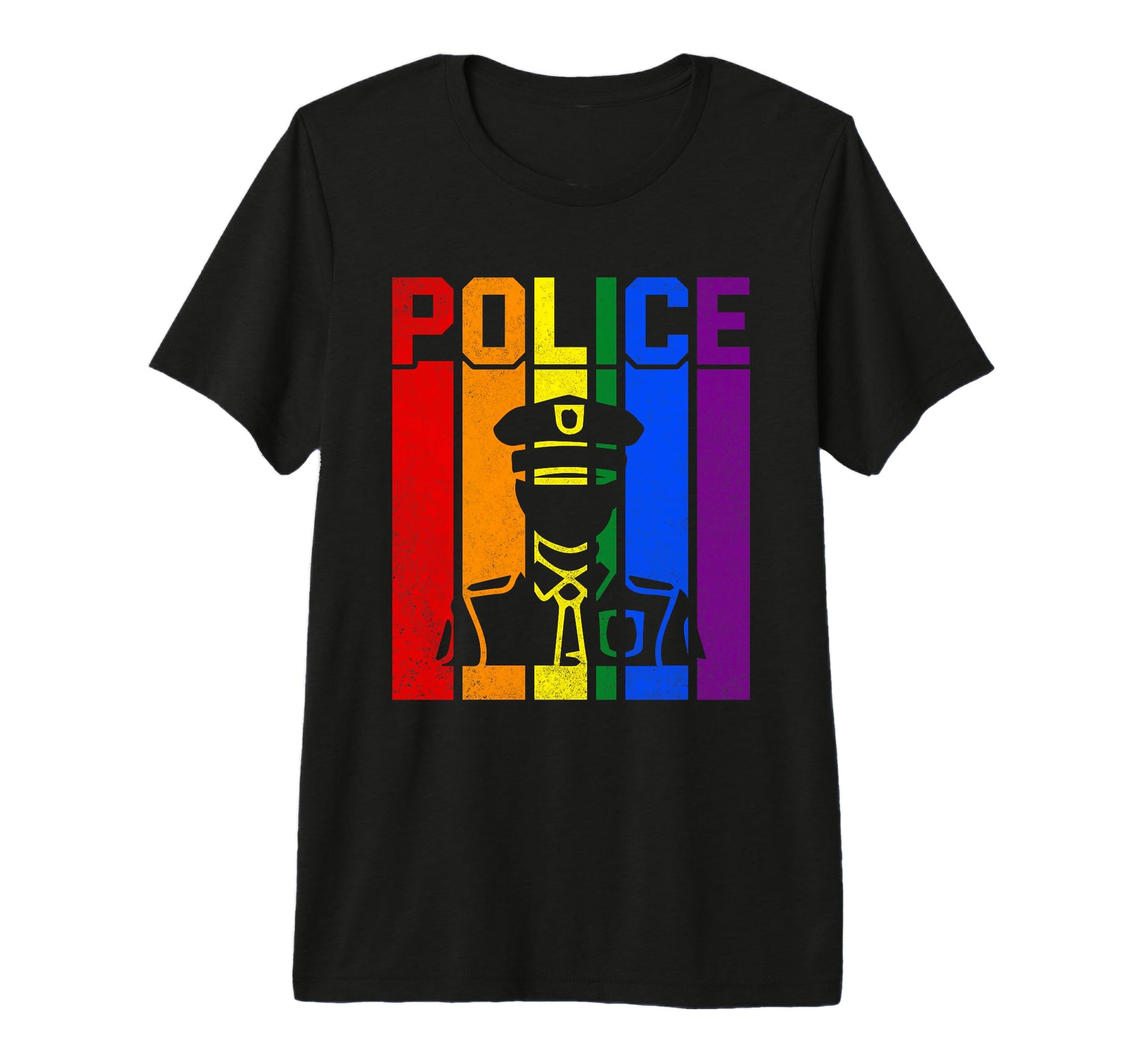 Colorful Police Flag Police Officers T-Shirt - Trendy Graphic Men Women - T-Shirt, Sweatshirt, Hoodie