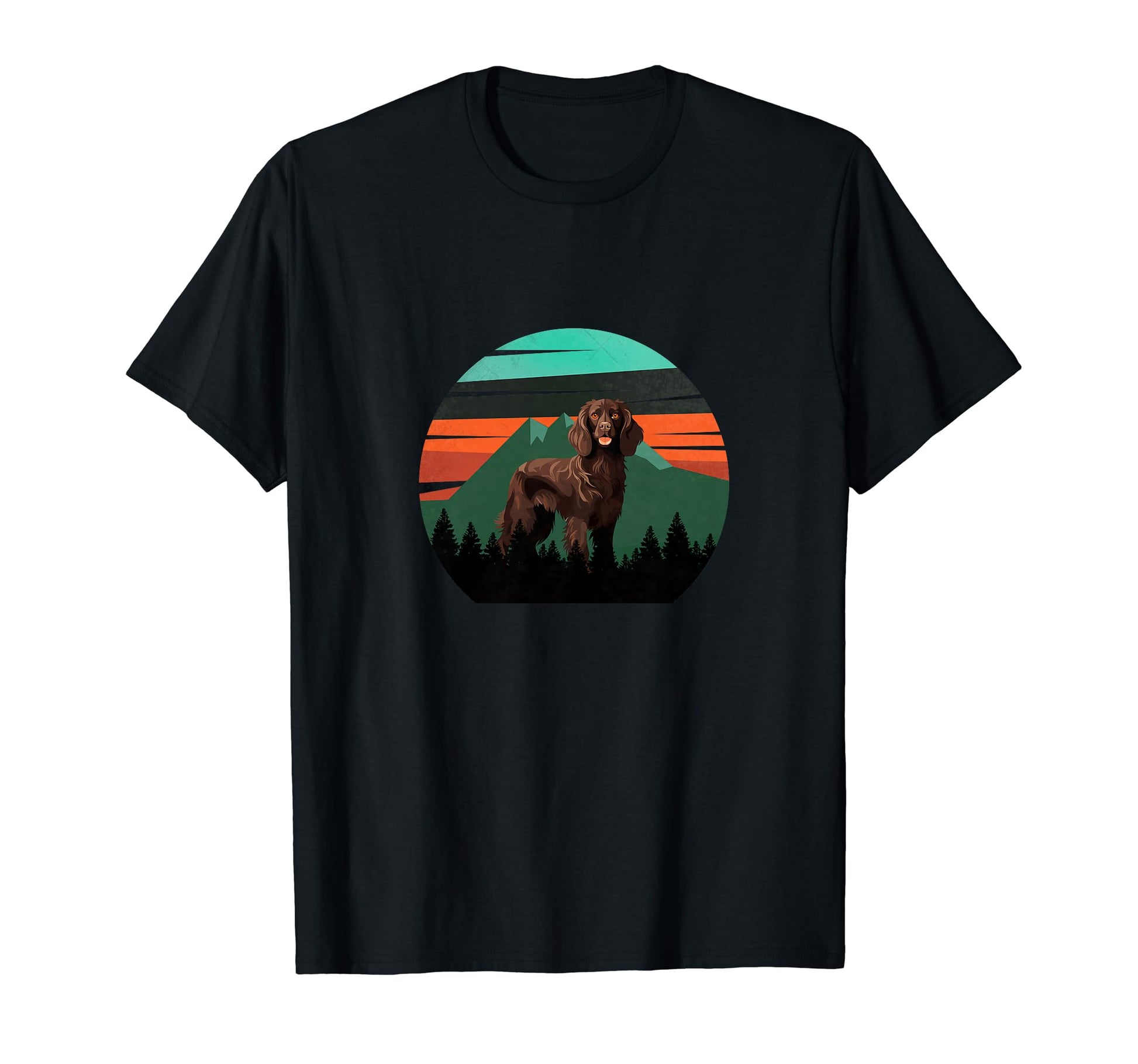 Boykin Dog Sunset Distressed Hiking T-Shirt - Minimalist Print Men Women - T-Shirt, Sweatshirt, Hoodie