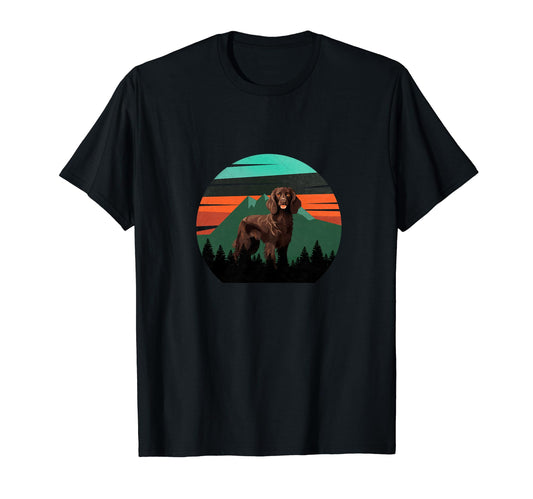 Boykin Dog Sunset Distressed Hiking T-Shirt - Minimalist Print Men Women - T-Shirt, Sweatshirt, Hoodie
