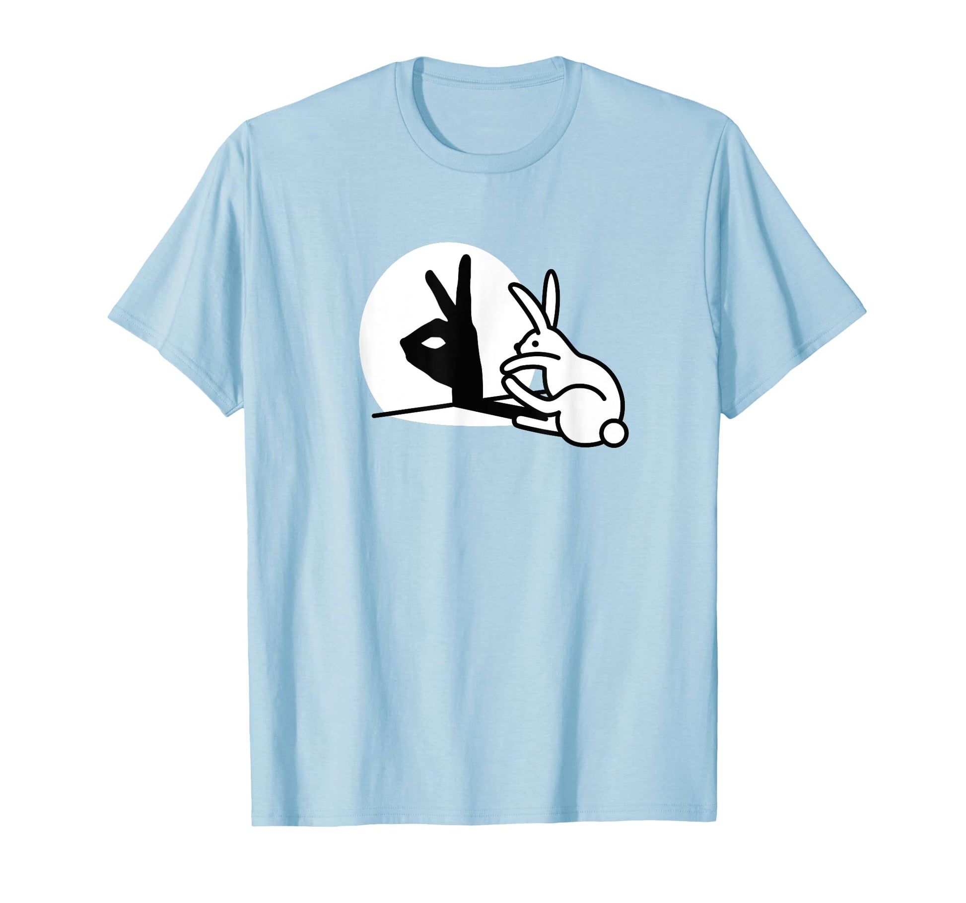 Funny Rabbit Hand Shadow Puppets Bunny T-Shirt - Graphic Print Unisex - T-Shirt, Sweatshirt, Hoodie