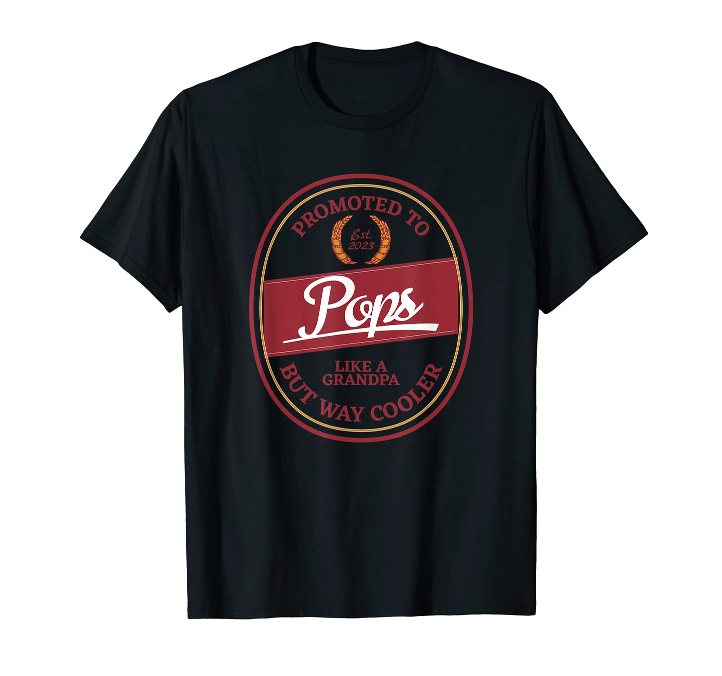 Mens Promoted To Pops 2023 Grandpa T-Shirt - Minimalist Print Unisex - T-Shirt, Sweatshirt, Hoodie