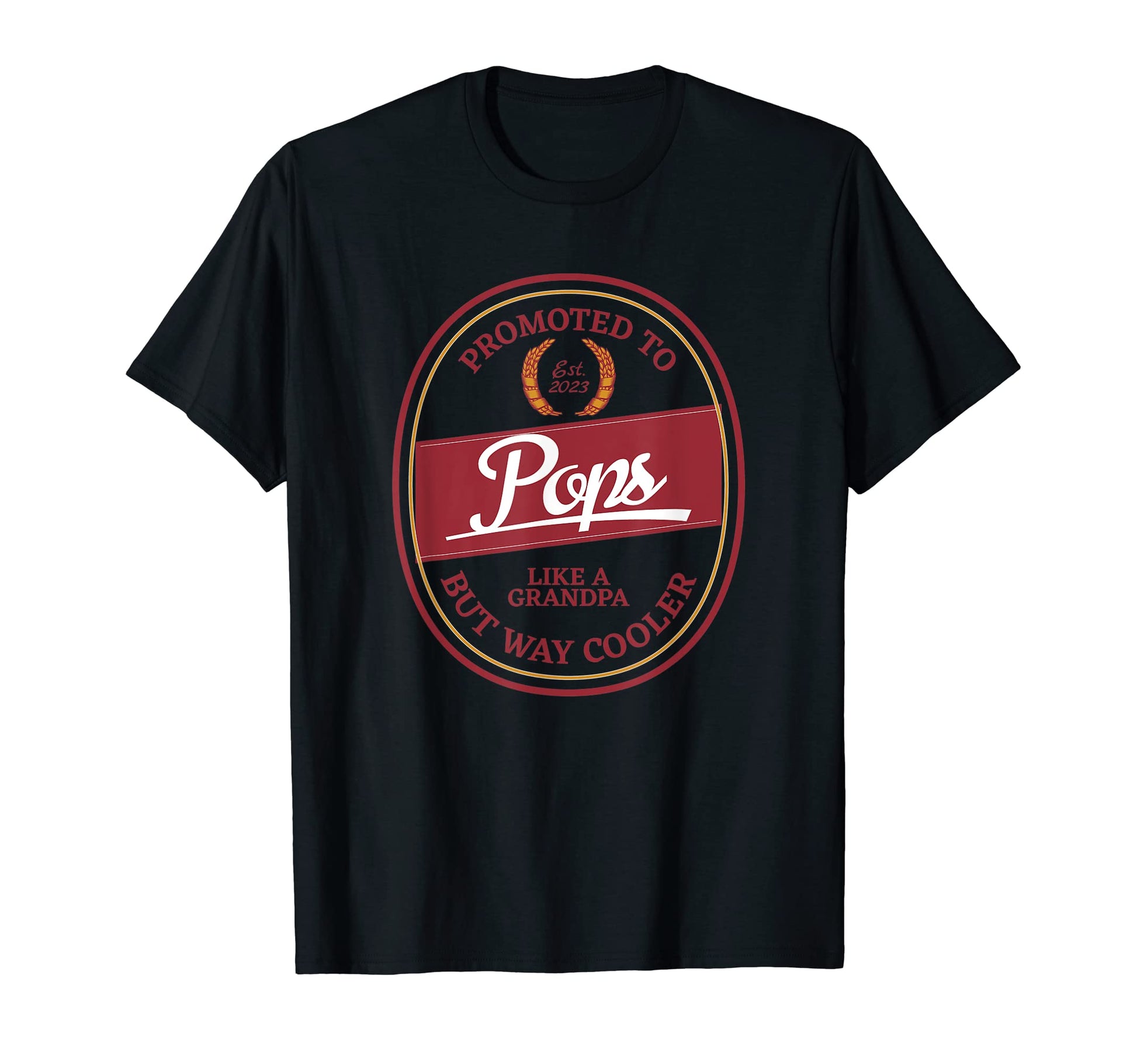 Mens Promoted To Pops 2023 Grandpa T-Shirt - Minimalist Print Unisex - T-Shirt, Sweatshirt, Hoodie