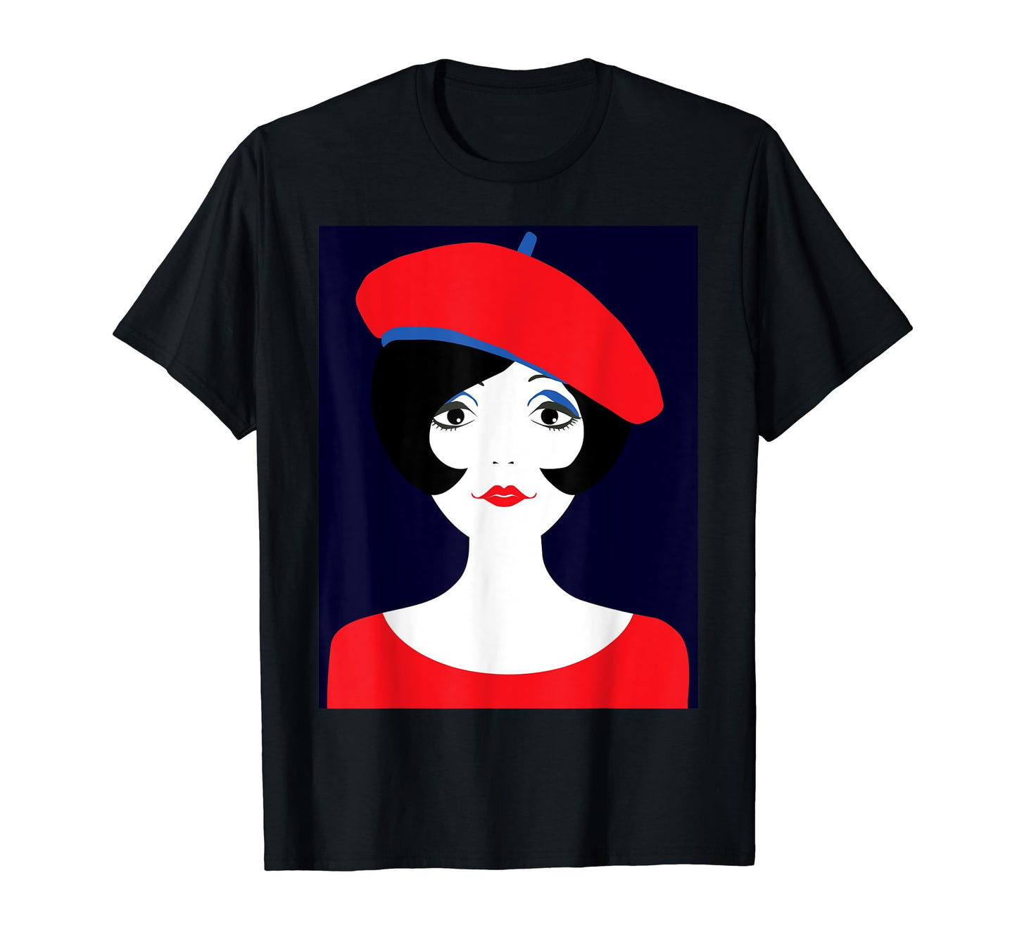 Chic Pop Art Young Redberet Hat T-Shirt - Novelty Apparel for Adults - T-Shirt, Sweatshirt, Hoodie