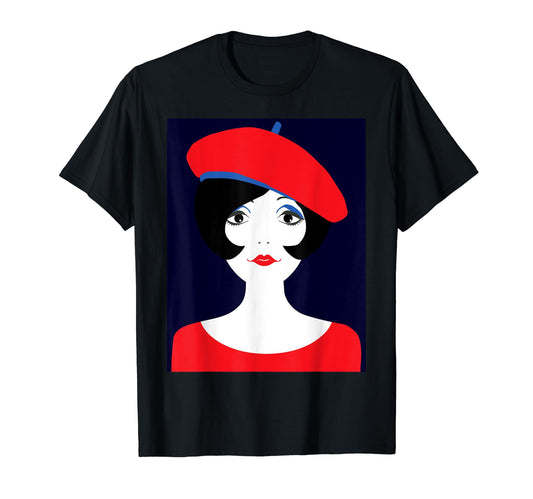Chic Pop Art Young Redberet Hat T-Shirt - Novelty Apparel for Adults - T-Shirt, Sweatshirt, Hoodie