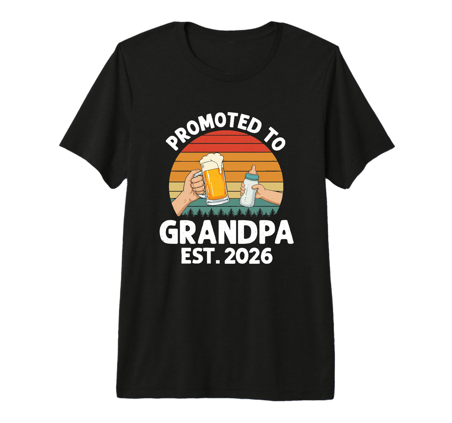 Mens Promoted To Grandpa Est Tri Blend T-Shirt - Novelty Apparel Men Women - T-Shirt, Sweatshirt, Hoodie