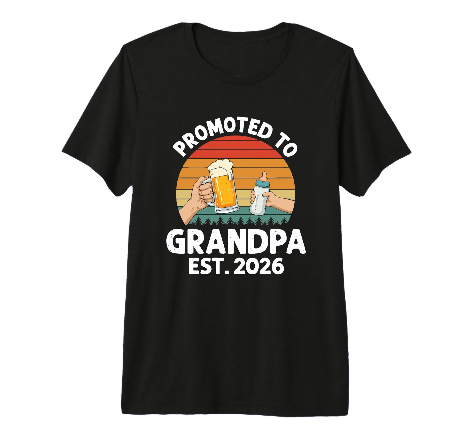 Mens Promoted To Grandpa Est Tri Blend T-Shirt - Novelty Apparel Men Women - T-Shirt, Sweatshirt, Hoodie