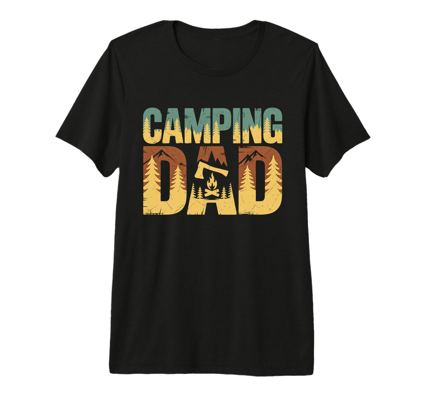 Mens Camping Dad Bushcraft Outdoor T-Shirt - Custom Art Print for Adults - T-Shirt, Sweatshirt, Hoodie