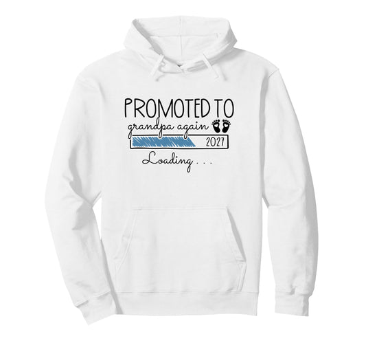 2Nd Time Grandpa Announcement Hoodie - Fun Novelty Design Men Women - T-Shirt, Sweatshirt, Hoodie