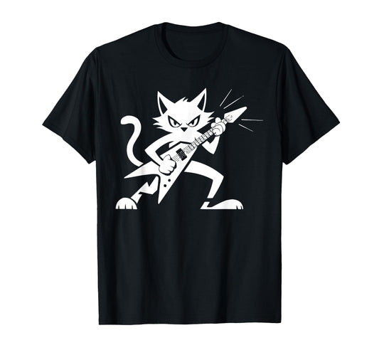 Cat Owner Guitar Player Guitarist T-Shirt - Minimalist Print Men Women - T-Shirt, Sweatshirt, Hoodie