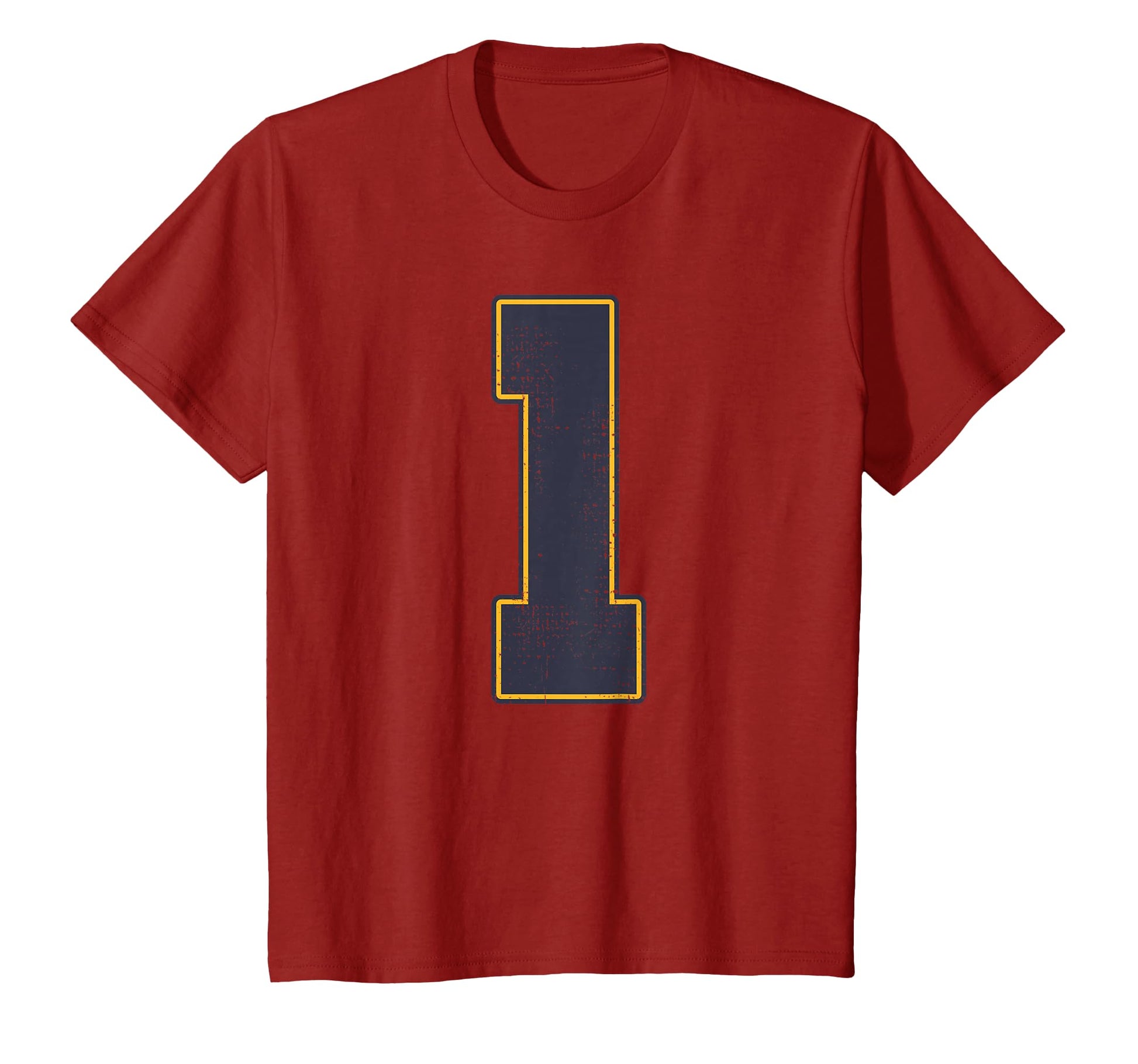 1 Outline Number 1 Varsity Fan Sports T-Shirt - Custom Art Print Unisex - T-Shirt, Sweatshirt, Hoodie