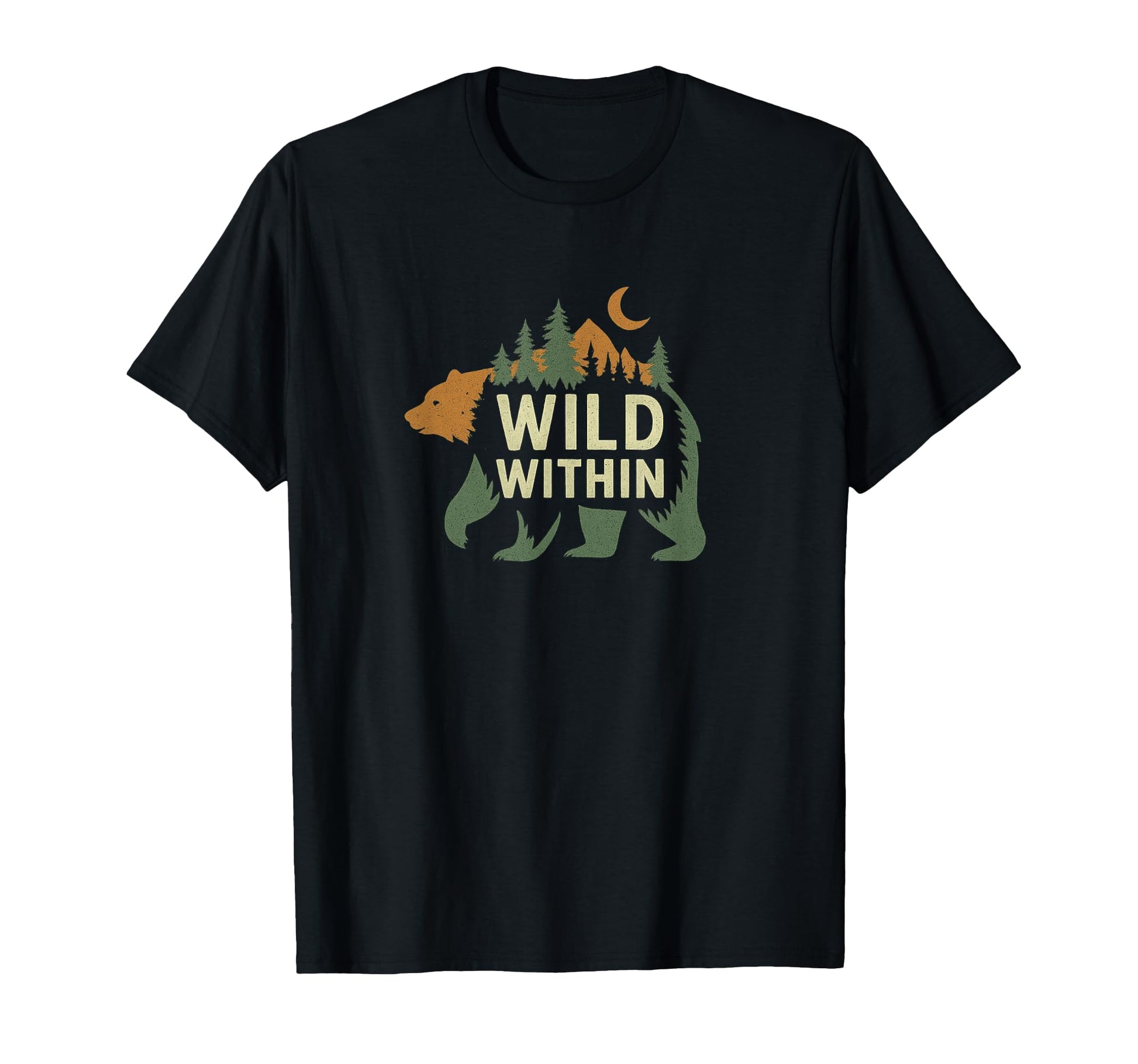 Wild Within Bear Forest Silhouette T-Shirt - Minimalist Print Men Women - T-Shirt, Sweatshirt, Hoodie