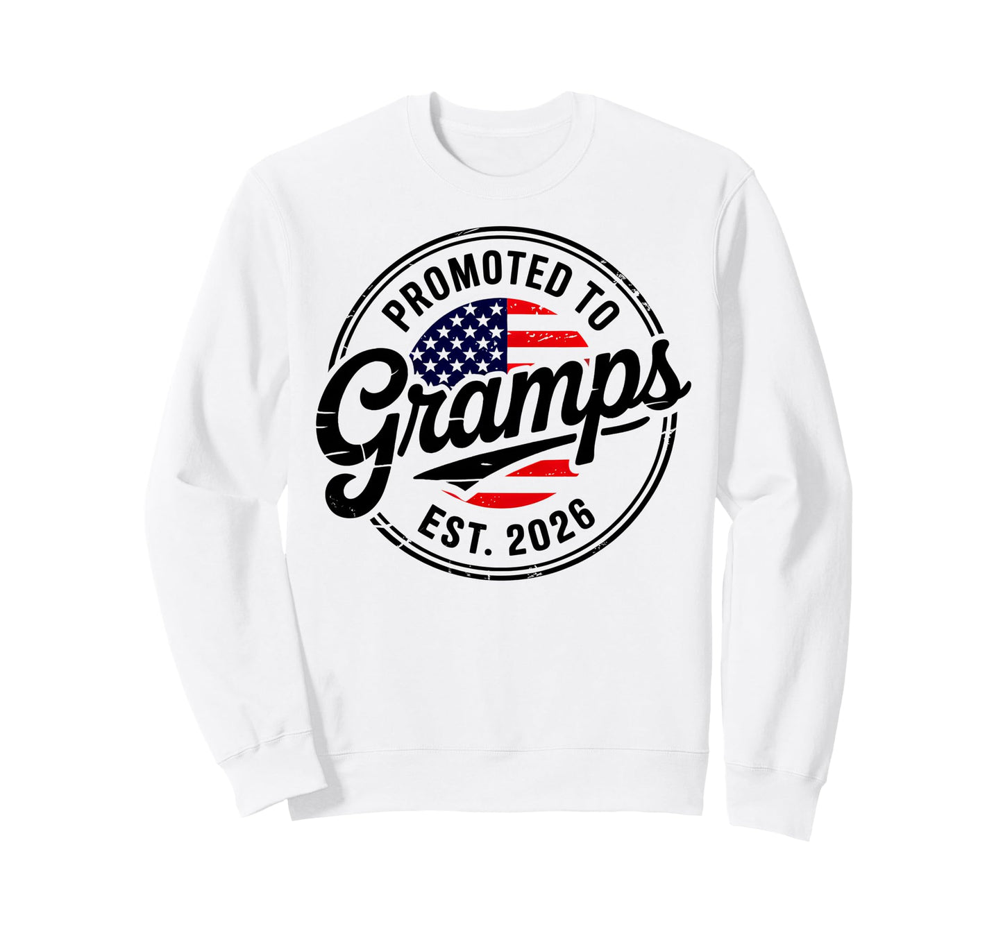 Promoted To Gramps Est 2026 Usa Flag Sweatshirt - Custom Art Print Unisex - T-Shirt, Sweatshirt, Hoodie