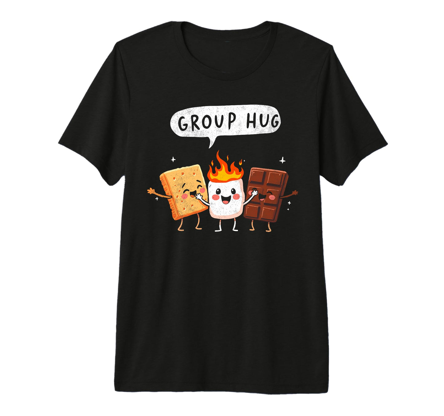 Camping Group Hug Smores Marshmallow T-Shirt - Trendy Graphic for Adults - T-Shirt, Sweatshirt, Hoodie