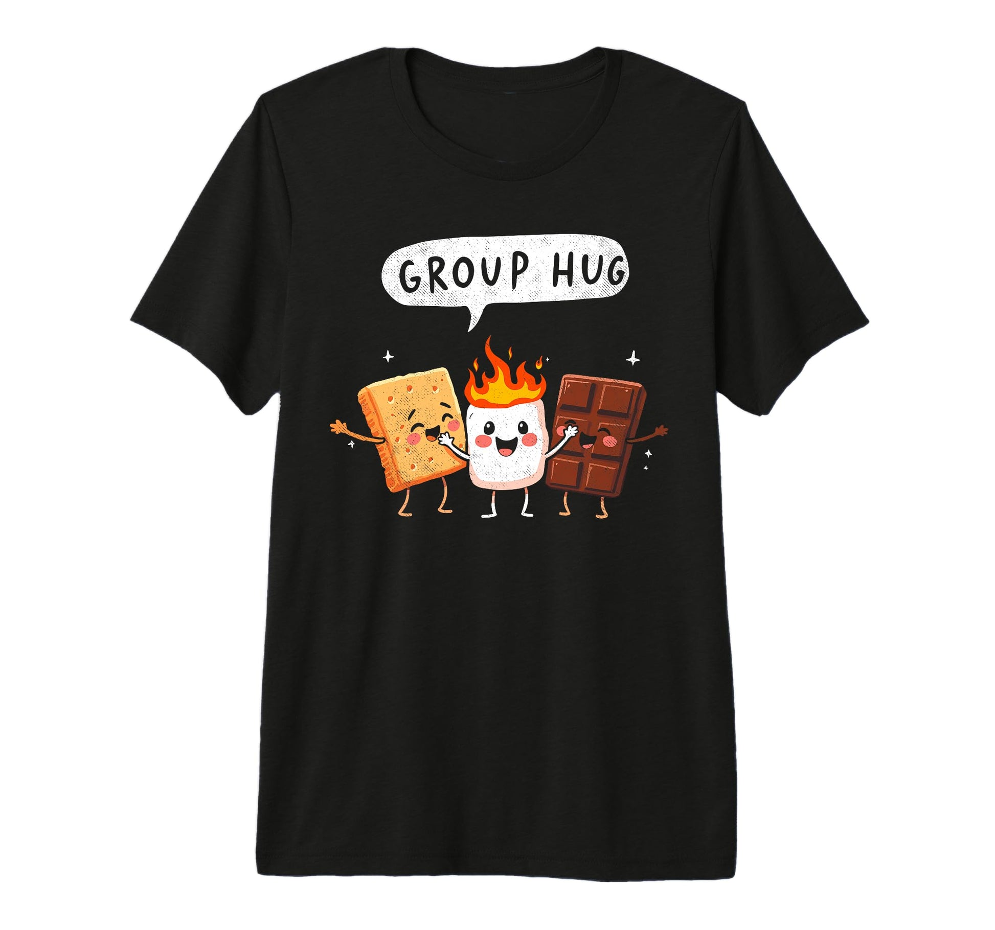 Camping Group Hug Smores Marshmallow T-Shirt - Trendy Graphic for Adults - T-Shirt, Sweatshirt, Hoodie