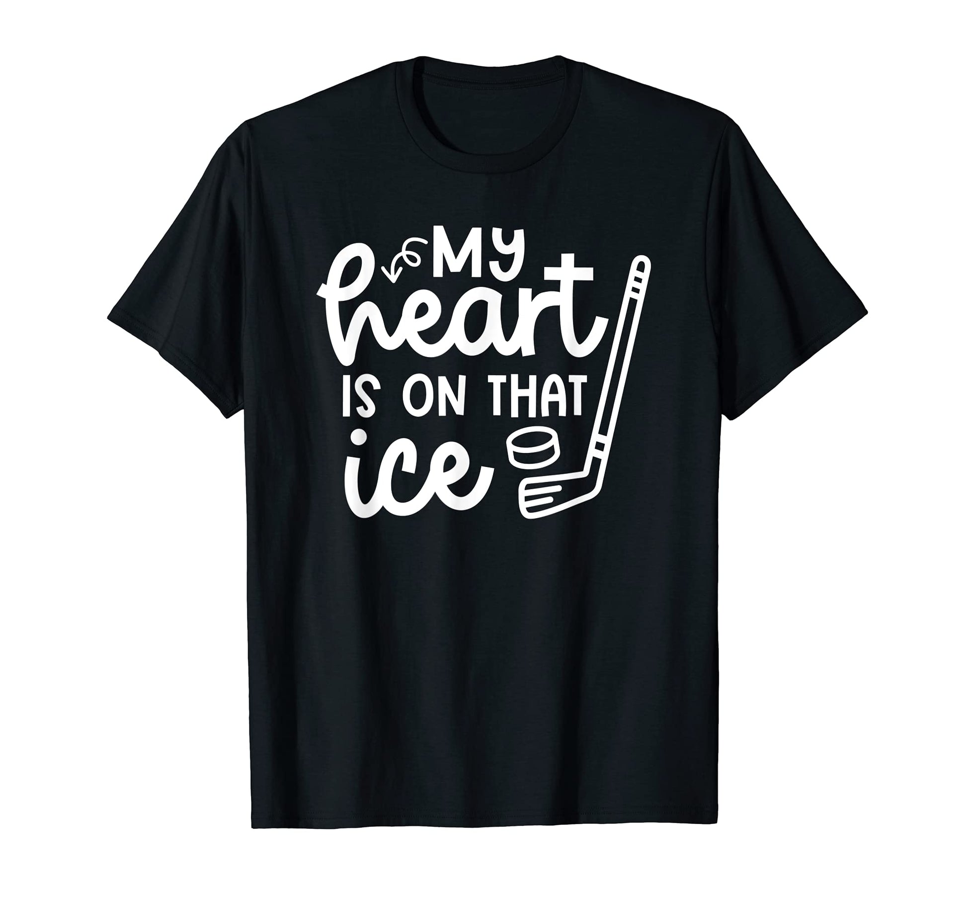 My Heart Is That Ice Hockey Mom Dad Funny T-Shirt - Custom Art Print Unisex - T-Shirt, Sweatshirt, Hoodie