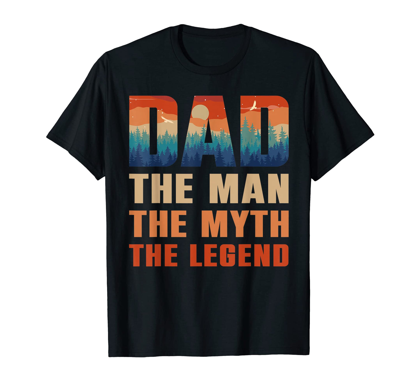Dad Myth Legend Sunset Dad Papa T-Shirt - Custom Art Print Unisex - T-Shirt, Sweatshirt, Hoodie