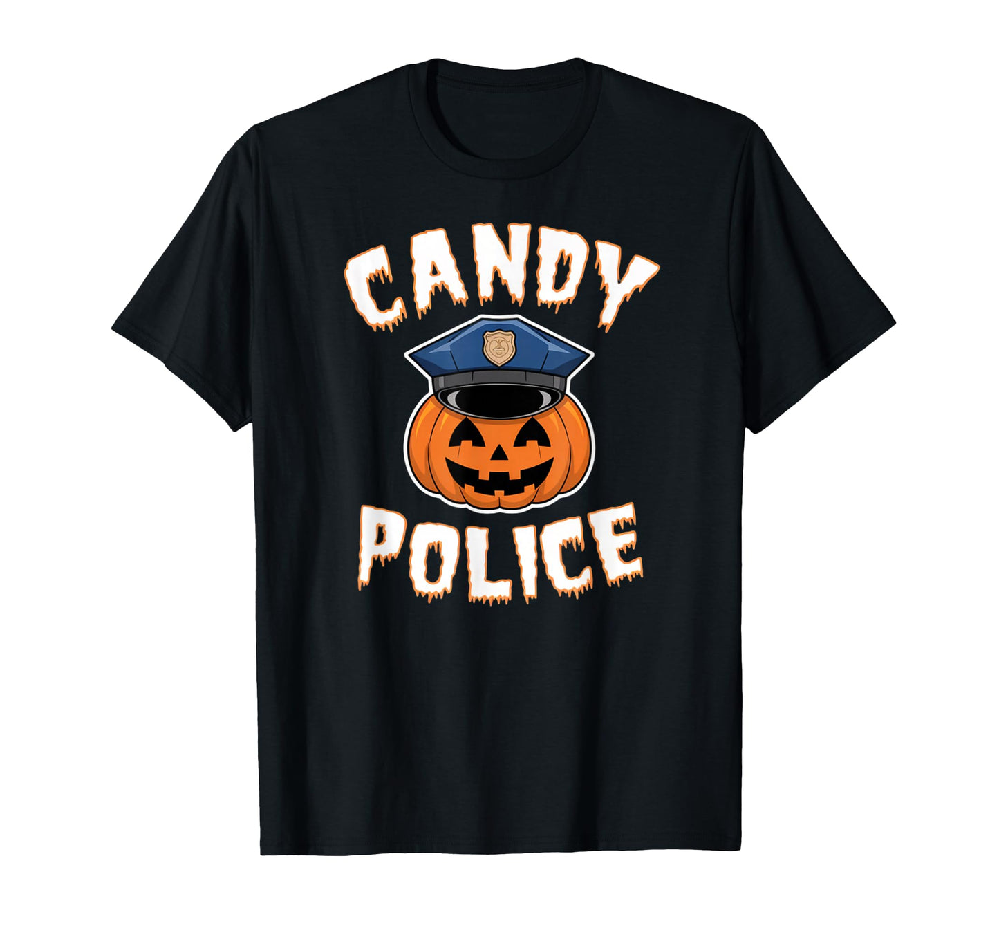 Candy Police Halloween Designs T-Shirt - Minimalist Print for Adults - T-Shirt, Sweatshirt, Hoodie