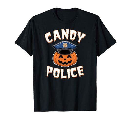 Candy Police Halloween Designs T-Shirt - Minimalist Print for Adults - T-Shirt, Sweatshirt, Hoodie