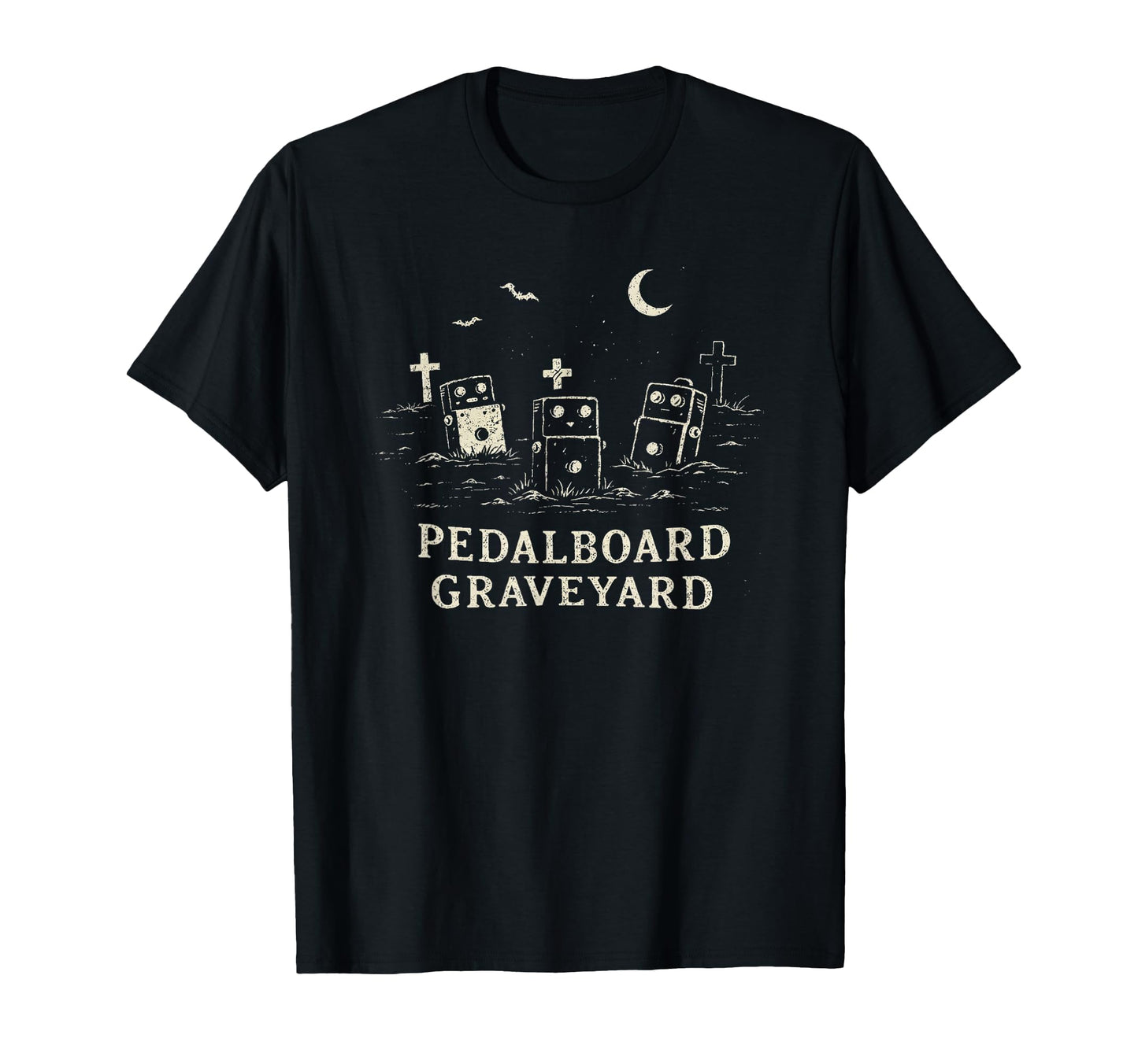 Pedalboard Graveyard Funny Halloween T-Shirt - Novelty Apparel Unisex - T-Shirt, Sweatshirt, Hoodie